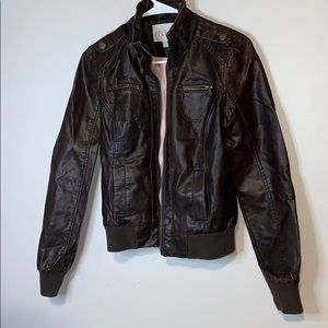 DELIAS Faux Brown Leather Jacket
